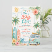The Big One Surf Beach 1e verjaardag Kaart (Staand voorkant)