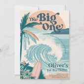The Big One Surf Beach 1e Verjaardag Kaart (Voorkant)