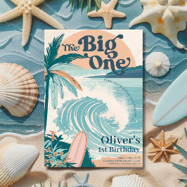 The Big One Surf Beach 1e Verjaardag Kaart