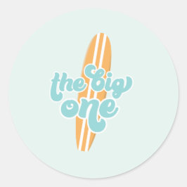The Big One Surf Beach 1e Verjaardag Ronde Sticker
