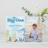 The Big One Surf Beach 1e Verjaardagsfoto Kaart (Staand voorkant)