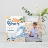 The Big One Surf Beach 1e Verjaardagsfoto Kaart (Staand voorkant)
