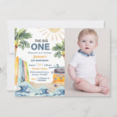 The Big One Surf Beach 1e Verjaardagsfoto Kaart (Voorkant)