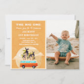 The Big One Surf Beach 1e Verjaardagsfoto Kaart (Voorkant)