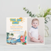 The Big One Surf Beach 1e Verjaardagsfoto Kaart (Staand voorkant)