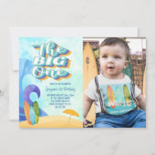 The Big One Surf Beach Eerste Verjaardagsfoto Kaart (Voorkant)