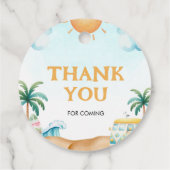 The Big One, Surf Birthday Bedankjes Labels (Achterkant)