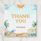 The Big One, Surf Birthday Bedankjes Labels (Voorkant)