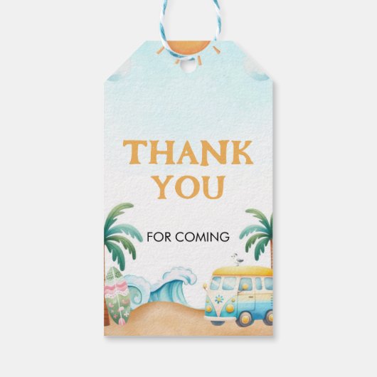 The Big One, Surf Birthday Cadeaulabel (Achterkant)