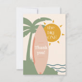 "The big ONE" Surfboard Ocean 1e verjaardagsfeestj Bedankkaart (Voorkant)