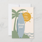 "The big ONE" Surfboard Ocean 1e verjaardagsfeestj Bedankkaart (Voorkant)