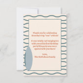 "The big ONE" Surfboard Ocean 1e verjaardagsfeestj Bedankkaart (Achterkant)