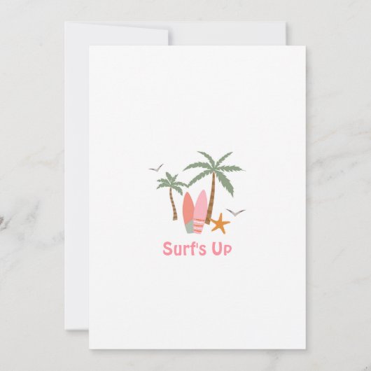 The Big One Surfing 1e verjaardagsfeestje Kaart (Achterkant)