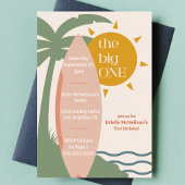"The big ONE" Surfing Beach 1e verjaardagsfeestje Kaart