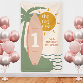 "The big ONE" Surfing Beach 1e verjaardagsfeestje Spandoek