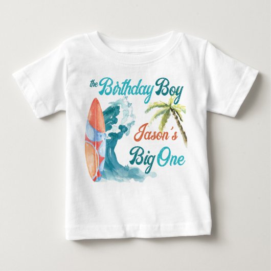 The big one surfing retro birthday matching (Voorkant)