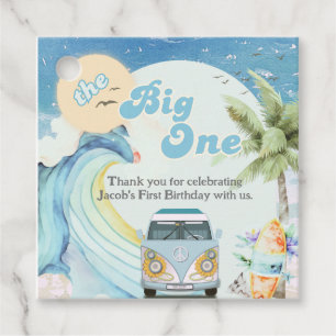 The Big One Surfing Retro Eerste Verjaardagsfeest Bedankjes Labels