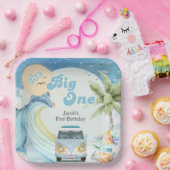 The Big One Surfing Retro Eerste Verjaardagsfeest Papieren Bordje (Feest)