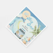 The Big One Surfing Retro Eerste Verjaardagsfeest Servet (Hoek)