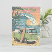 The Big One, Surfing Wave 1st Birthday Kaart (Staand voorkant)