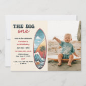 The Big One Tropical Hawaiian Surf Verjaardagsfoto Kaart (Voorkant)