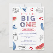 The Big One USA Flag 1st Birthday Party, Unisex Kaart (Voorkant)