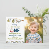 The Big One Vist 1e verjaardagsuitnodiging Kaart (Staand voorkant)