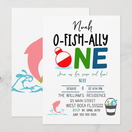 The Big One Vist verjaardagsuitnodiging Feestdagenkaart (Voorkant / Achterkant)