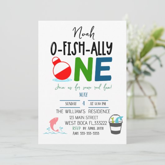 The Big One Vist verjaardagsuitnodiging Feestdagenkaart (Staand voorkant)