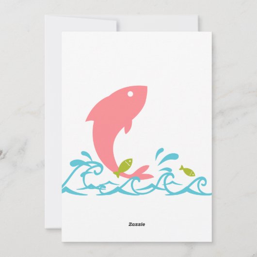 The Big One Vist verjaardagsuitnodiging Feestdagenkaart (Achterkant)