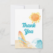 The Big One Waterverf Beach 1st Birthday Bedankkaart (Voorkant)