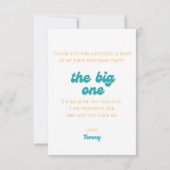 The Big One Waterverf Beach 1st Birthday Bedankkaart (Achterkant)