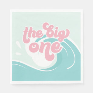 The Big One Wave Roze Strand Verjaardag Servet