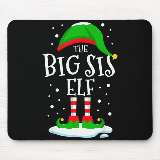The Big Sis Elf Christmas Family Matching Xmas Sis Muismat (Voorkant)