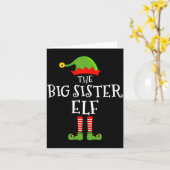 The Big Sister Elf Funny Christmas Matching Family Kaart (Gele Bloem)