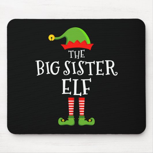 The Big Sister Elf Funny Christmas Matching Family Muismat (Voorkant)