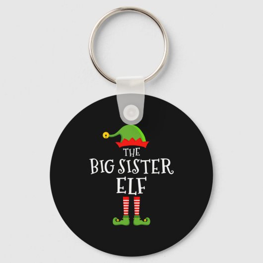 The Big Sister Elf Funny Christmas Matching Family Sleutelhanger (Voorkant)
