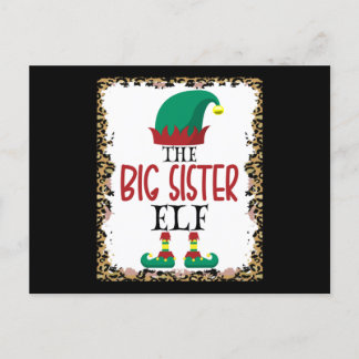 The Big Sister Elf Leopard Elf Christmas Gift Briefkaart
