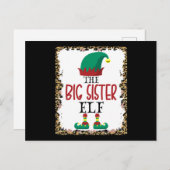 The Big Sister Elf Leopard Elf Christmas Gift Briefkaart (Voorkant / Achterkant)