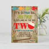 The Big Two Vist Theme Boys First Birthday Kaart (Staand voorkant)