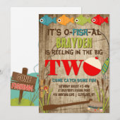 The Big Two Vist Theme Boys First Birthday Kaart (Voorkant / Achterkant)