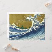 The Big Wave (Blue and Gold Japans Kunst, Hokusai) Kaart (Voorkant / Achterkant in situ)