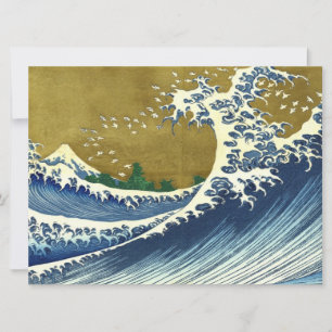 The Big Wave (Blue and Gold Japans Kunst, Hokusai) Kaart