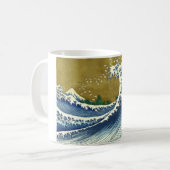 The Big Wave (Blue and Gold Japans Kunst, Hokusai) Koffiemok (Voorkant links)