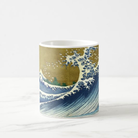 The Big Wave (Blue and Gold Japans Kunst, Hokusai) Koffiemok (Center)