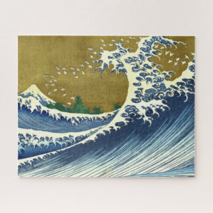 The Big Wave (Blue and Gold Japans Kunst, Hokusai) Legpuzzel