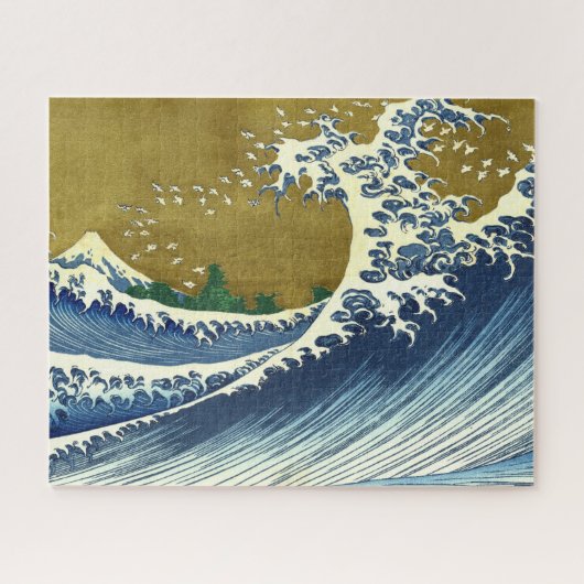 The Big Wave (Blue and Gold Japans Kunst, Hokusai) Legpuzzel (Horizontaal)
