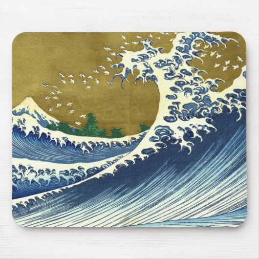 The Big Wave (Blue and Gold Japans Kunst, Hokusai) Muismat (Voorkant)