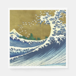The Big Wave (Blue and Gold Japans Kunst, Hokusai) Servet