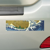 The Big Wave (Blue and Gold) (Katsushika Hokusai) Bumpersticker (Op auto)